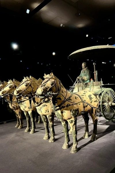 Lishan Garden-Terracotta Army-Xi’an The bronze chariot and horse at Lishan Garden in Xi'an.