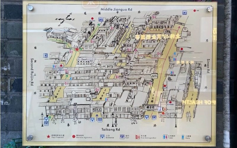 Map-Tianzifang-Shanghai Tourist Map of Tianzifang, Shanghai
