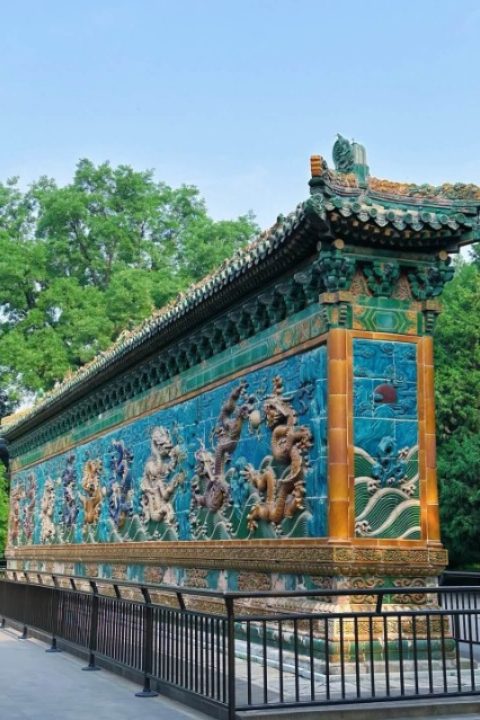 Nine Dragon Wall-Beihai park-Beijing Nine Dragon Wall in Beihai park in Beijing