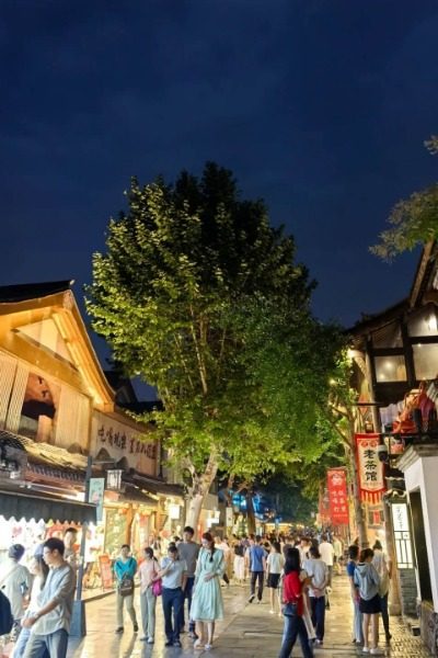 View 10-kuan zhai alley-Chengdu Tours Tourists are shopping in Kuan Zhai Alley.