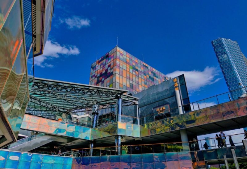 colorful structure-Sanlitun-Beijing Sanlitun features many unique buildings, including a colorful structure that serves as a landmark.